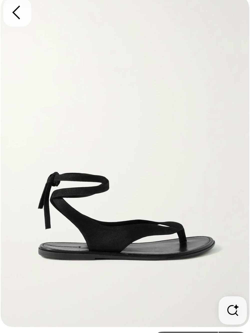 The Row Black Beach Lace-Up Leather Sandals